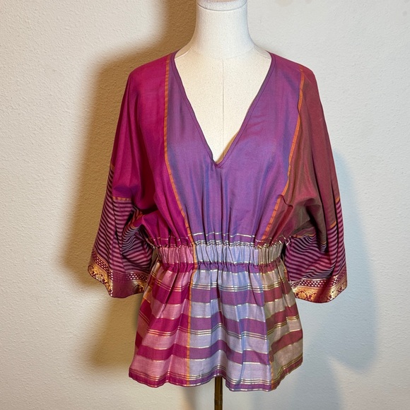 Serrahna Tops - Serrahna Made in India Elegant Purple & Fuchsia Top size Medium